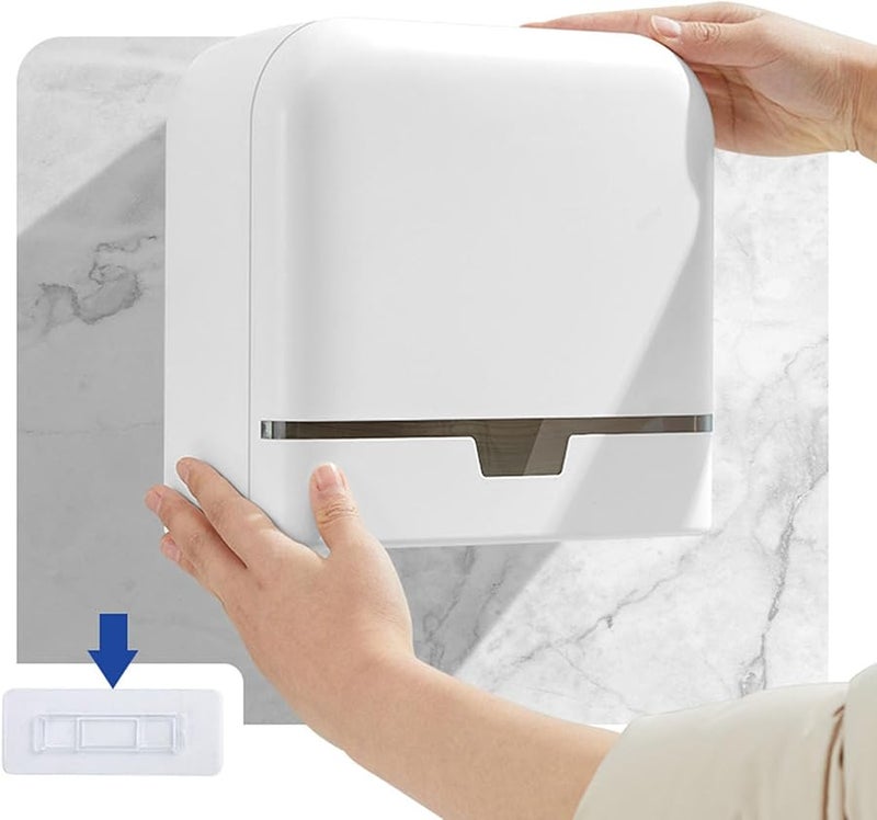 موزع مناشف ورقية أبيض مثبت على الحائط بنظام فتح ذو اتجاهين ونافذة شفافة يتسع لـ 200 ورقة - Image 5